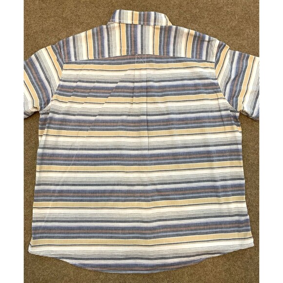 Eddie Bauer Shirt Mens XL Button Down Short Sleeve Striped Cotton Twill Camp - Picture 2 of 7